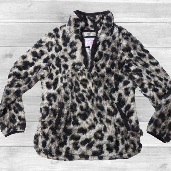 COZY Sherpa Animal‎ Print Pullover Small - Picture 3 of 7